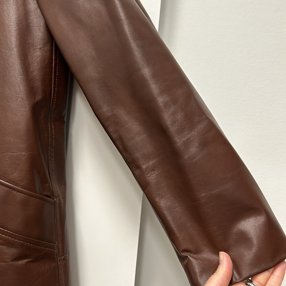London Fog LIKE NEW Vintage Leather Coat w/Zip Out Liner - Picture 5 of 7